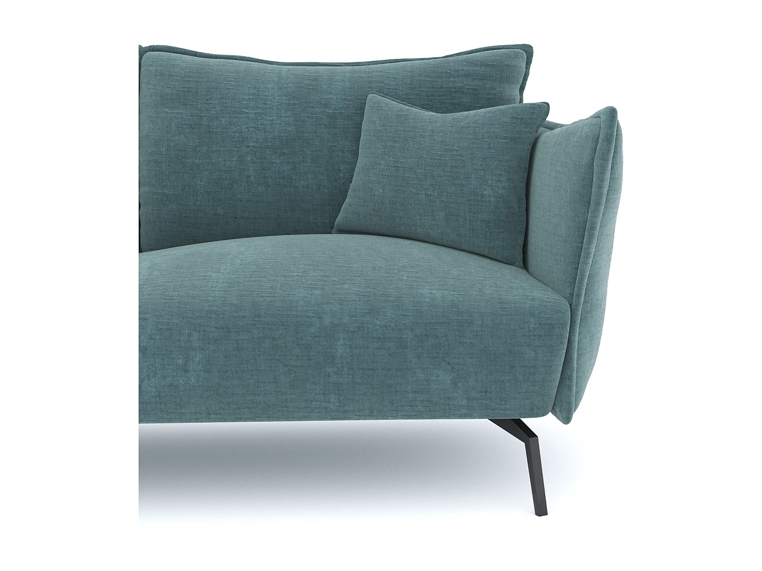 Canapé d'angle gauche velours à motifs bleu océan