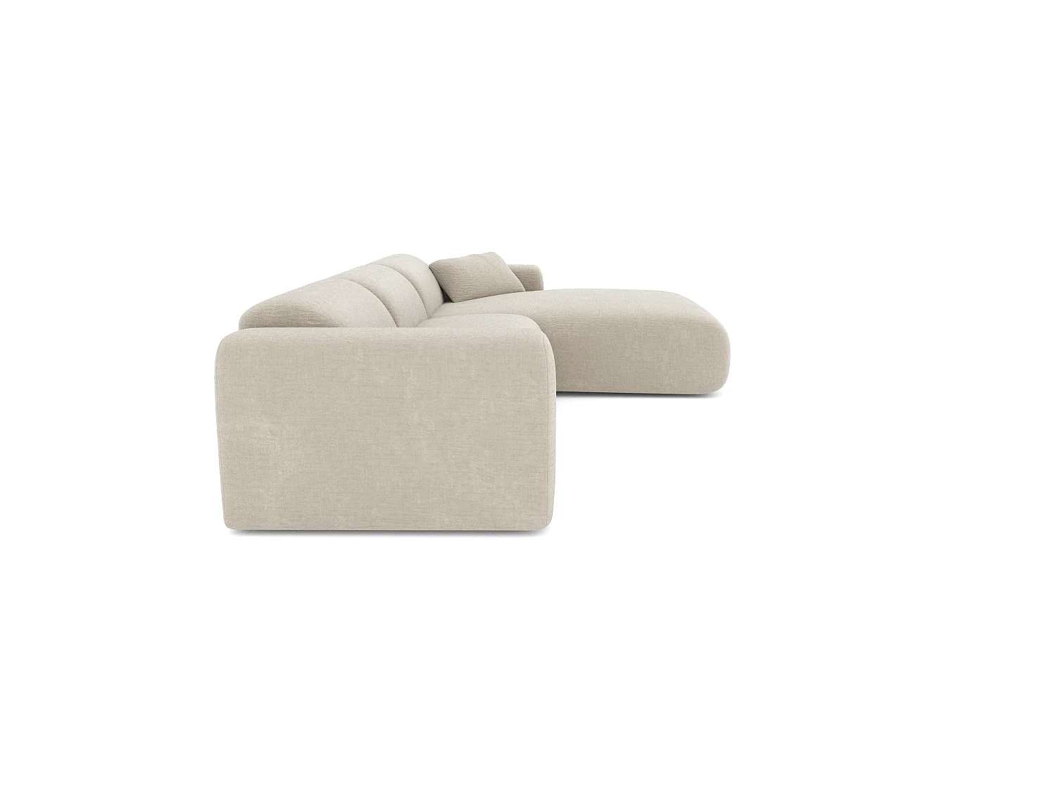 Canapé d'angle 5 places en velours beige