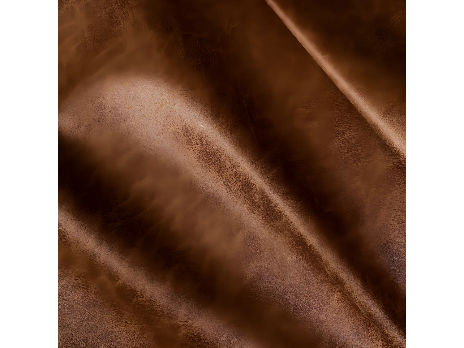 Canapé 3 places tissu effet cuir vintage cognac