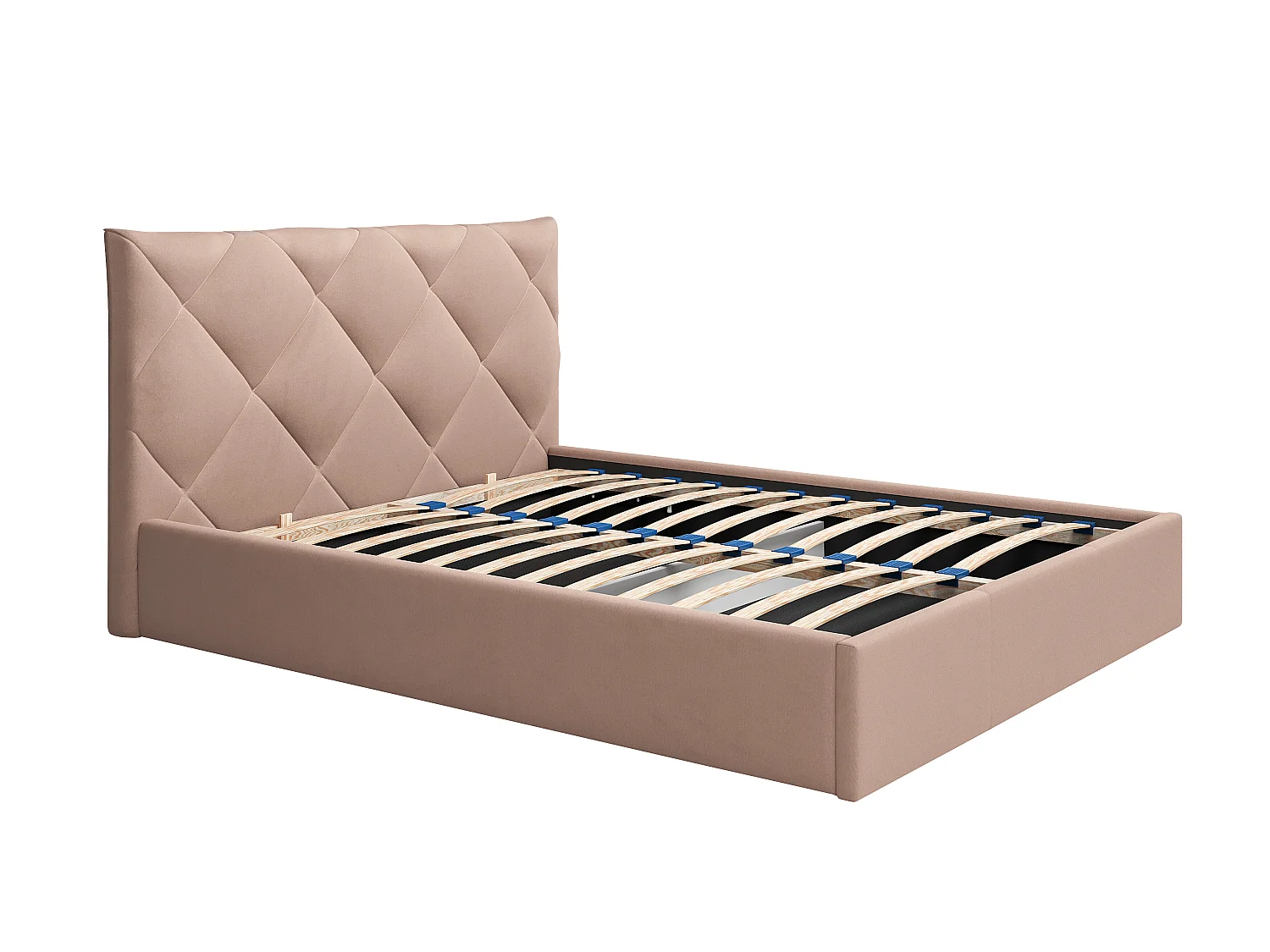 Bed met opbergruimte 160 x 200 cm - Velours - Beige + matras - STARI van Pascal Morabito