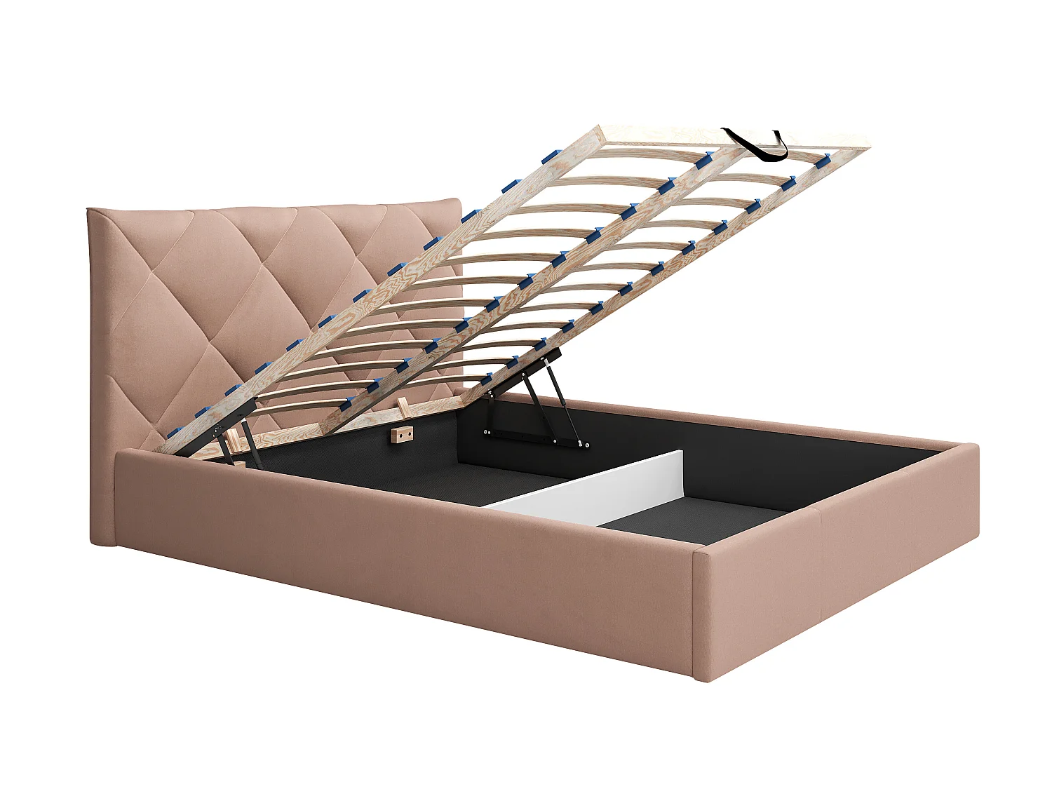 Bed met opbergruimte 160 x 200 cm - Velours - Beige + matras - STARI van Pascal Morabito