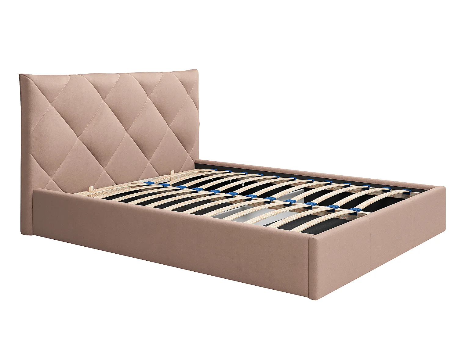 Lit coffre 160 x 200 cm - Velours - Beige + Matelas - STARI