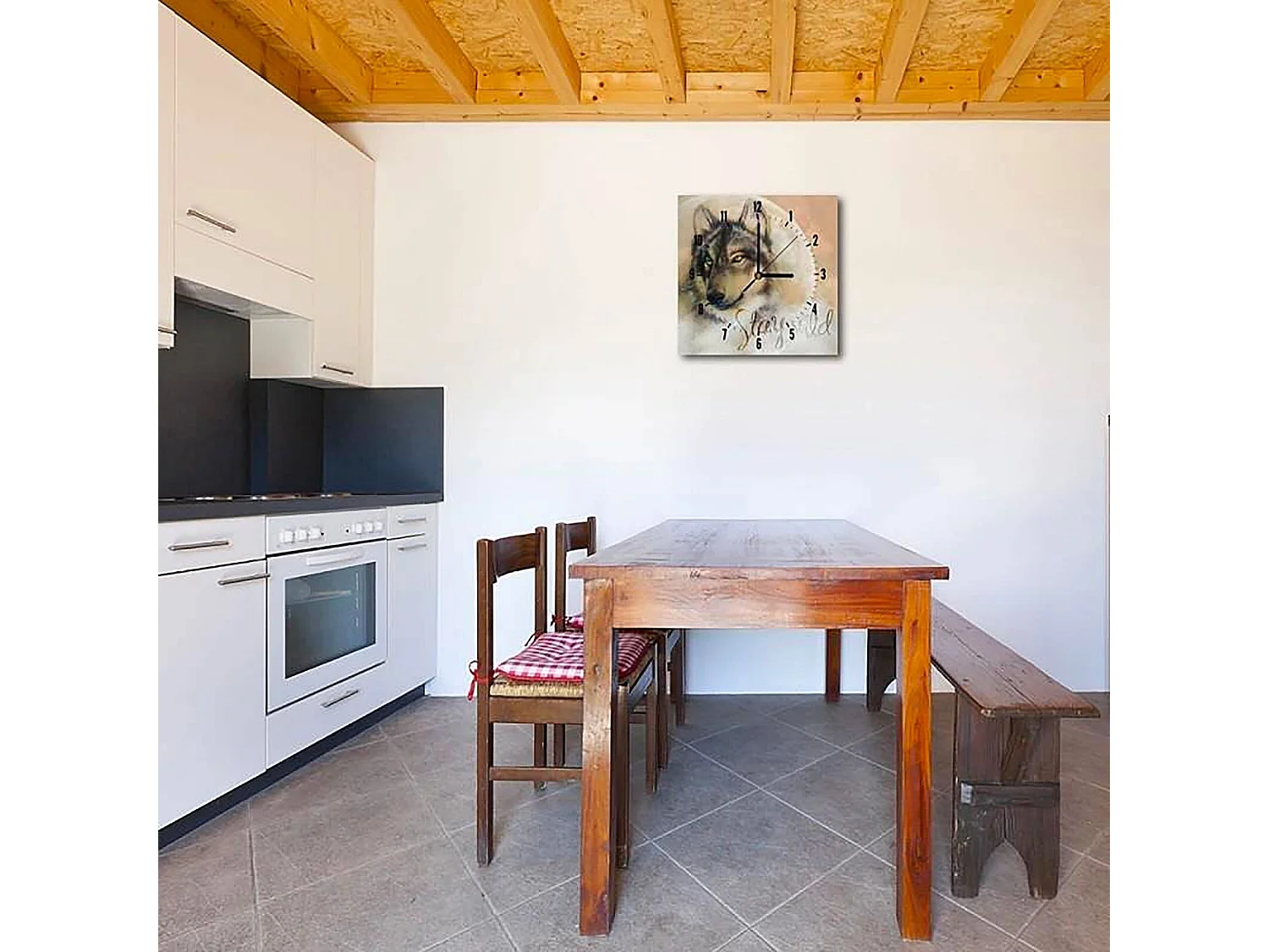 Horloge Murale Loup Inspirante pour Intérieurs Modernes - 30 x 30 cm