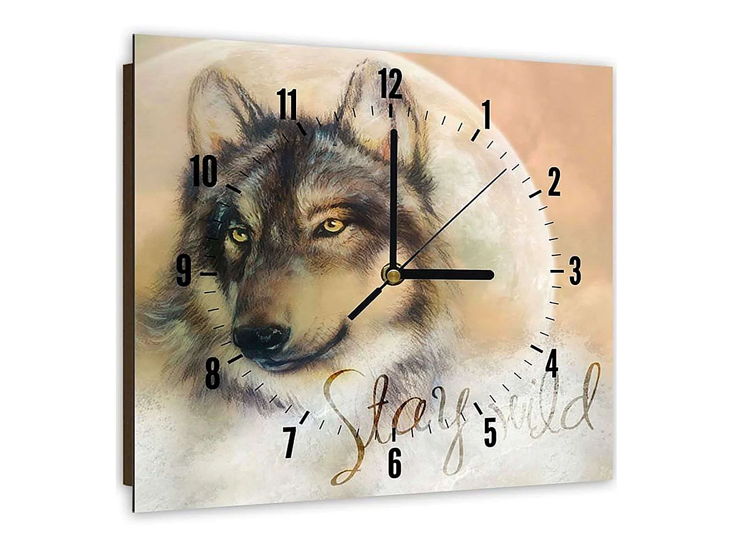 Horloge Murale Loup Inspirante pour Intérieurs Modernes - 30 x 30 cm