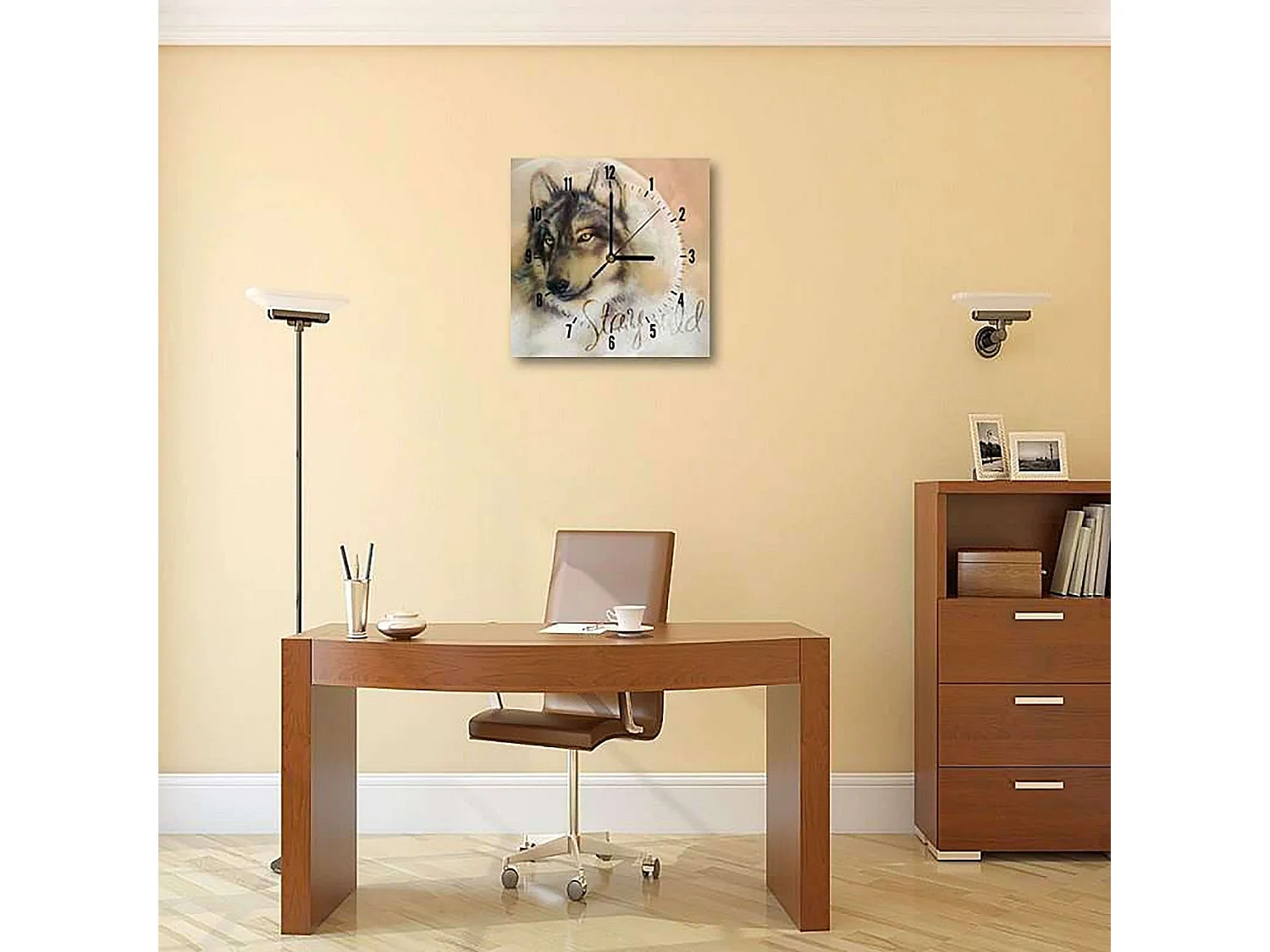 Horloge Murale Loup Inspirante pour Intérieurs Modernes - 30 x 30 cm