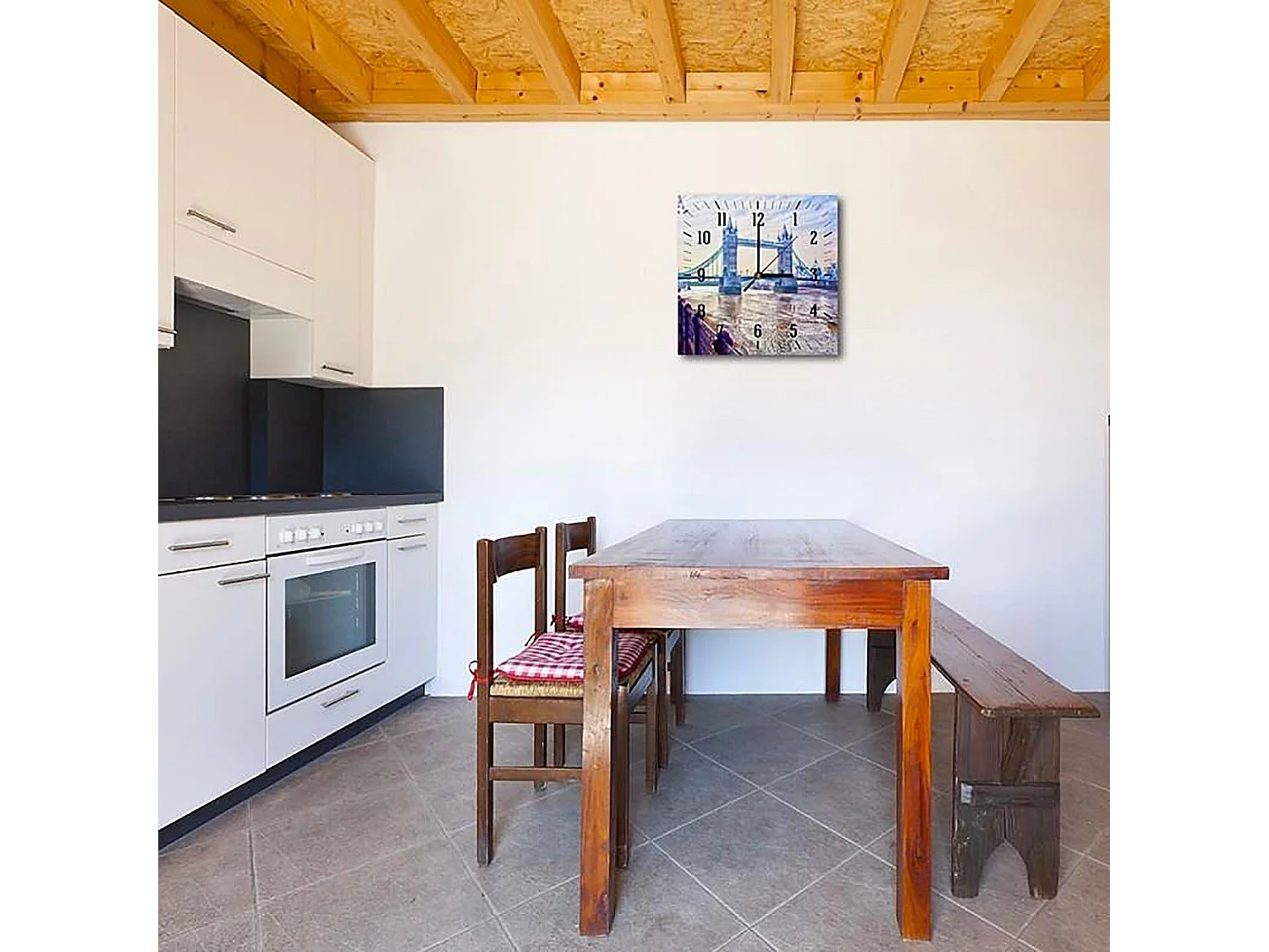 Horloge Murale Décorative Scène Londres Classique - 40 x 40 cm