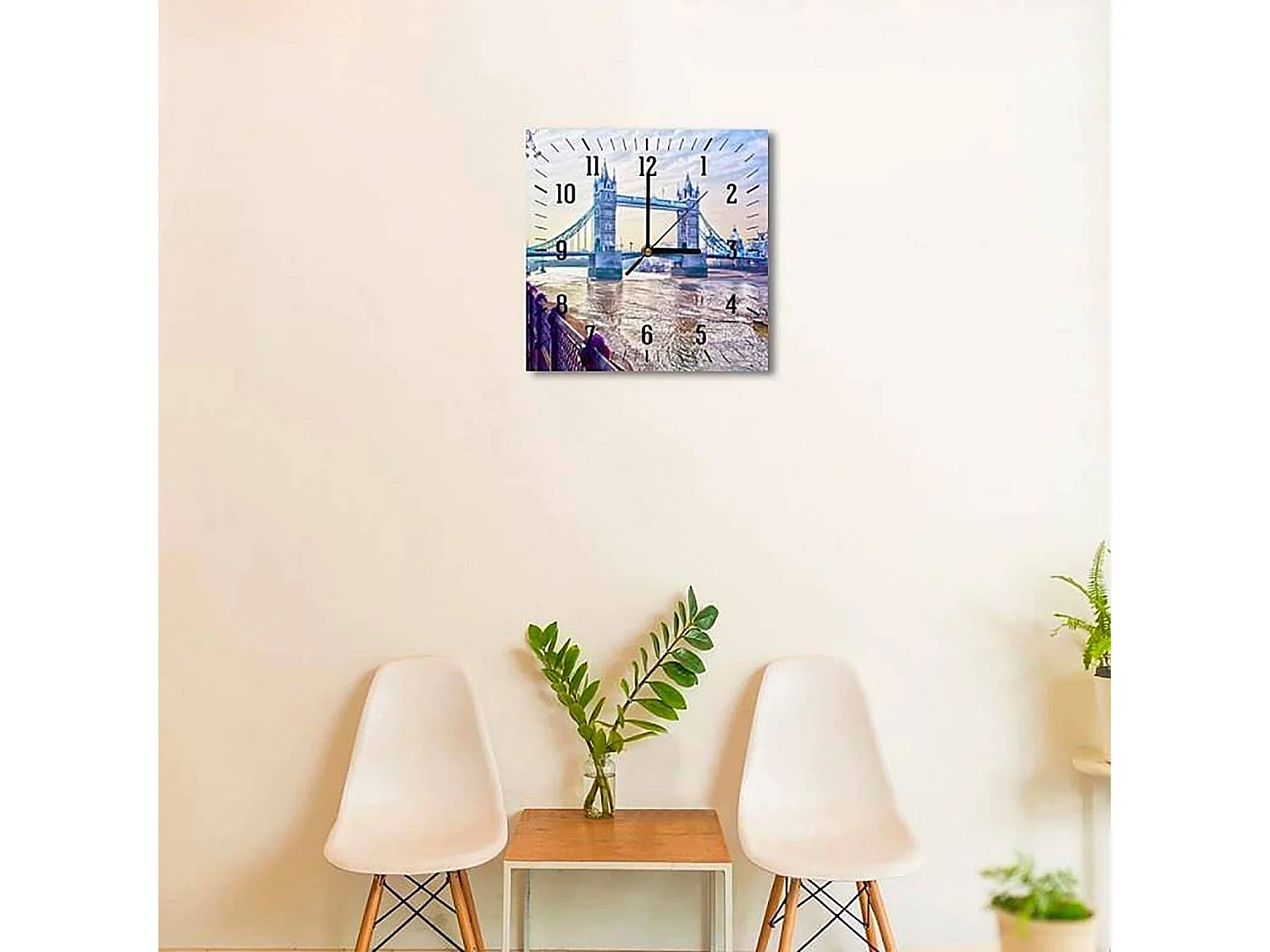 Horloge Murale Décorative Scène Londres Classique - 40 x 40 cm