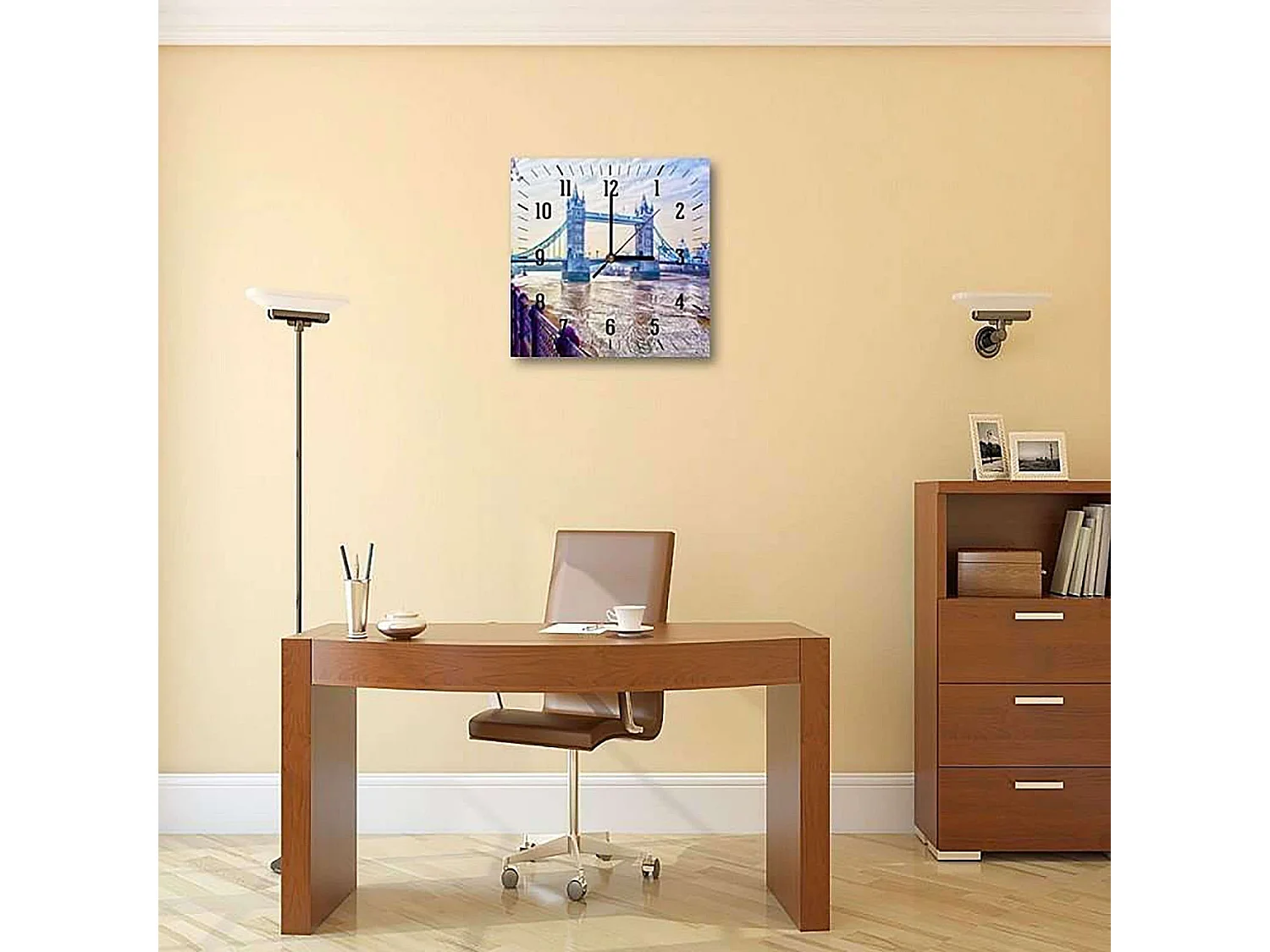 Horloge Murale Décorative Scène Londres Classique - 40 x 40 cm