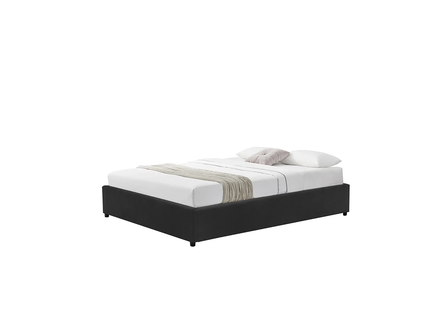 Giroletto contenitore in velluto nero 160x200 cm KENNINGTON