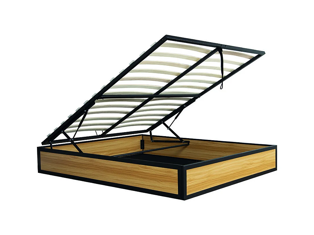 Lit coffre industriel 140 x 190 cm JERSEY