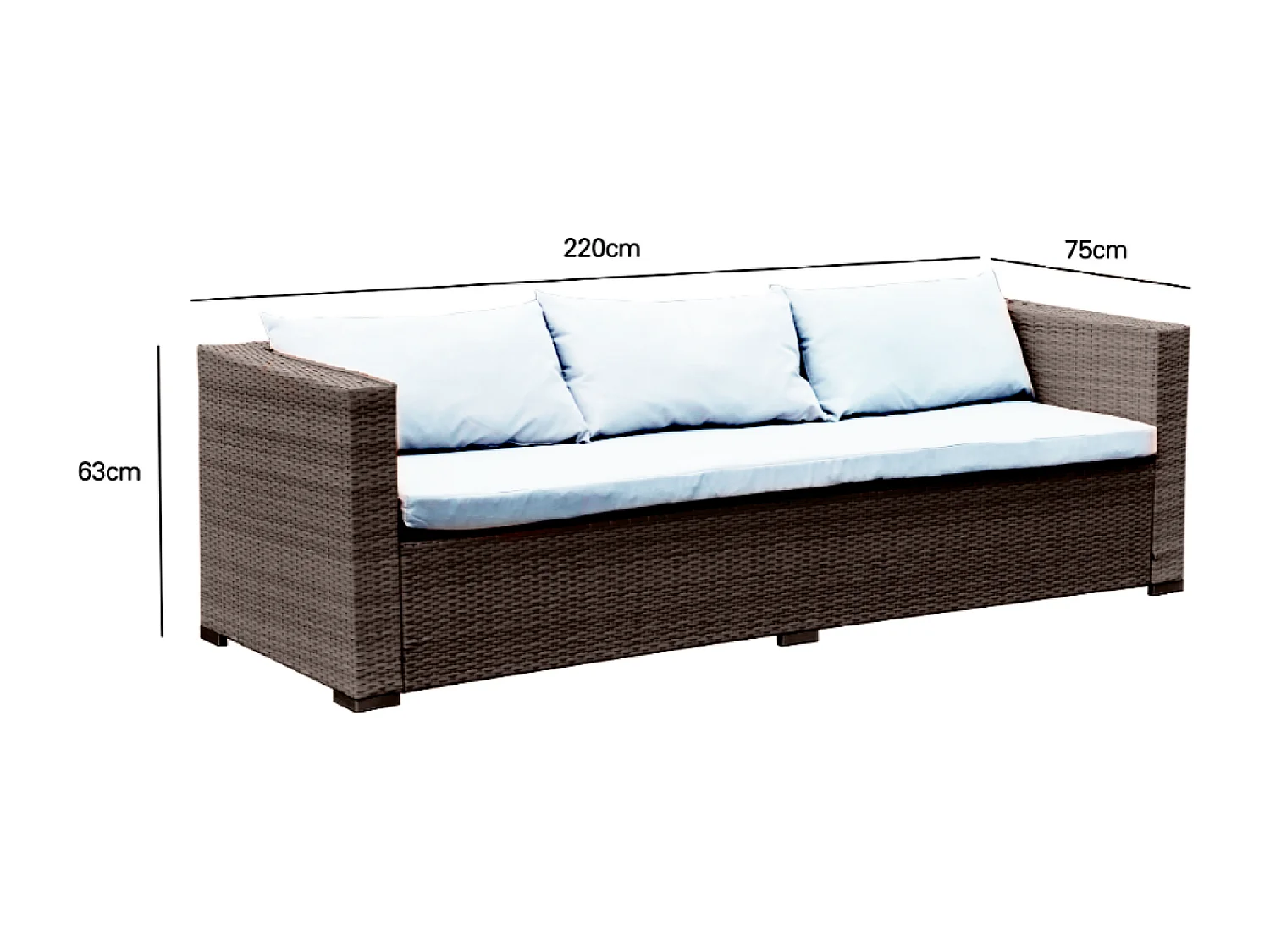 Set di mobili da giardino 10 posti in resina marrone SAMOA