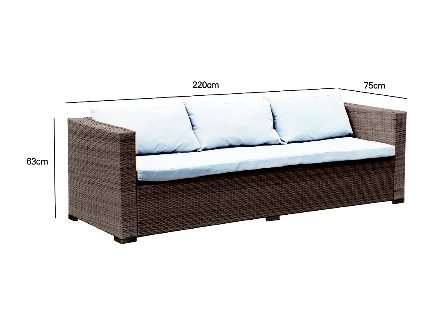 Inklapbare loungeset voor 10 personen van bruin gevlochten kunsthars SAMOA - Comfortabel, modulair en elegant!