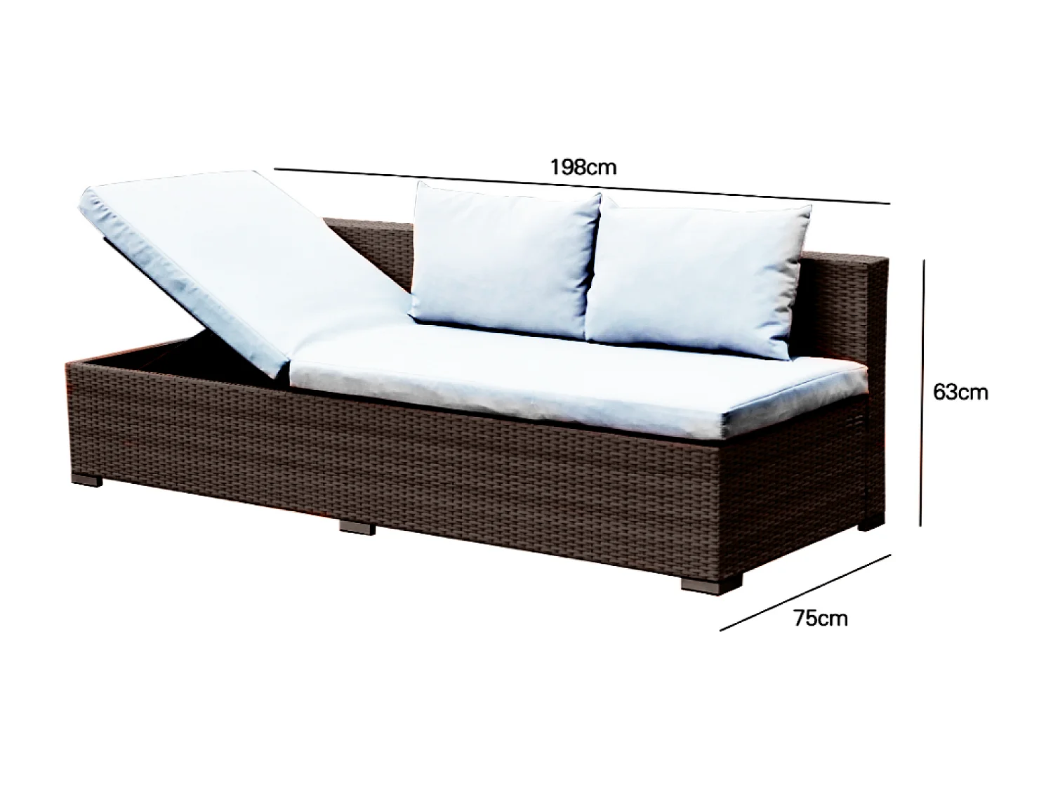 Inklapbare loungeset voor 10 personen van bruin gevlochten kunsthars SAMOA - Comfortabel, modulair en elegant!