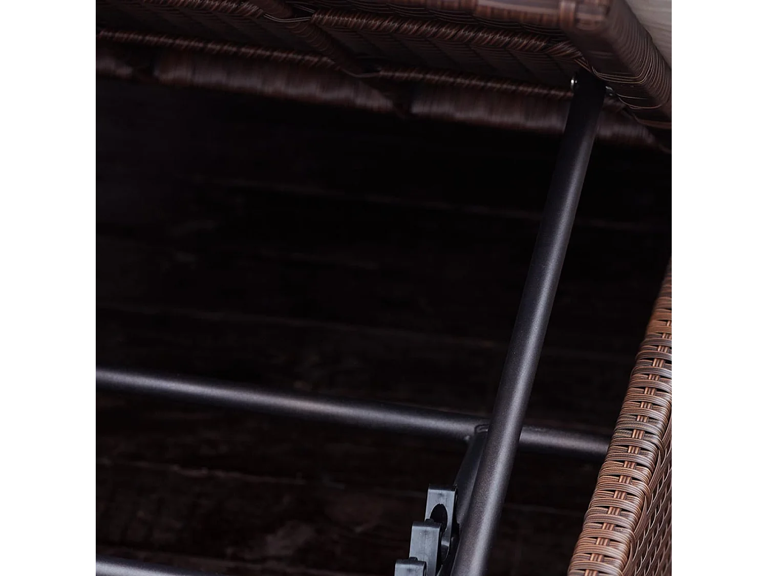 Salon de jardin encastrable 10 places en résine tressée marron SAMOA