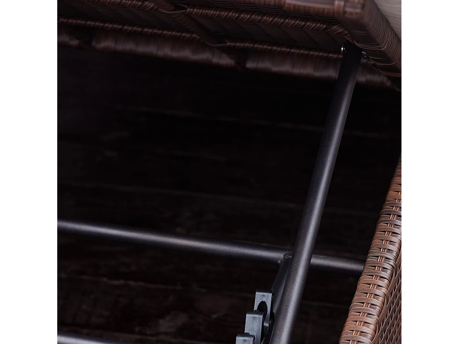 Salon de jardin encastrable 10 places en résine tressée marron SAMOA