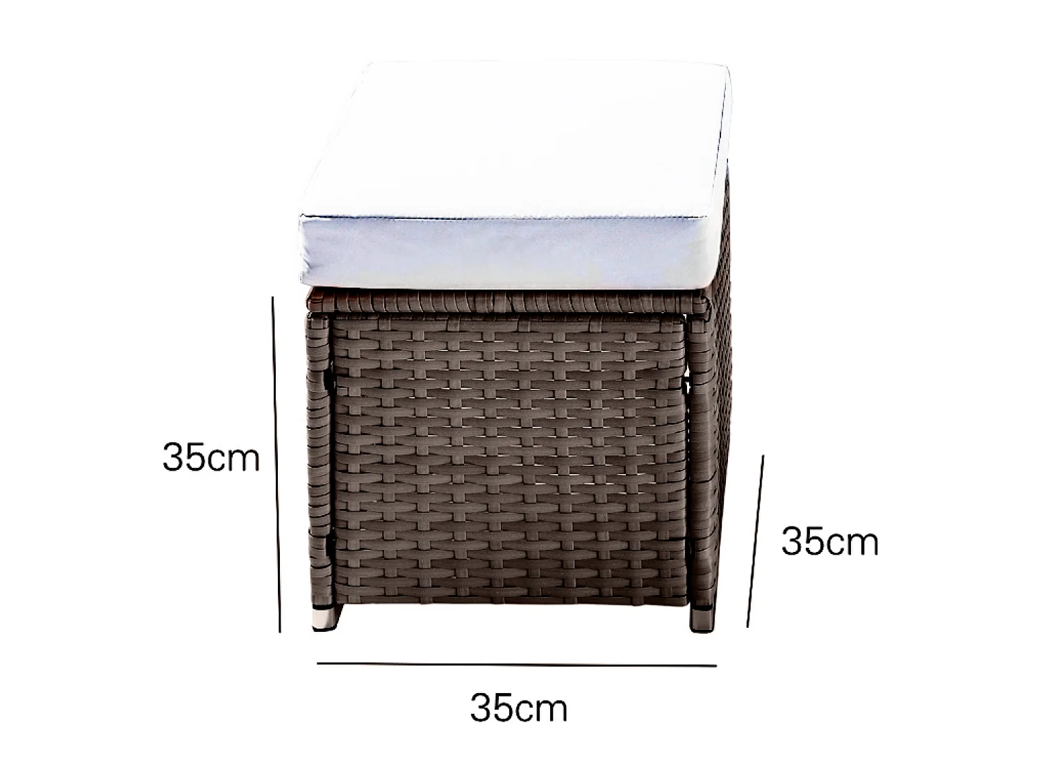 Salon de jardin encastrable 10 places en résine tressée marron SAMOA