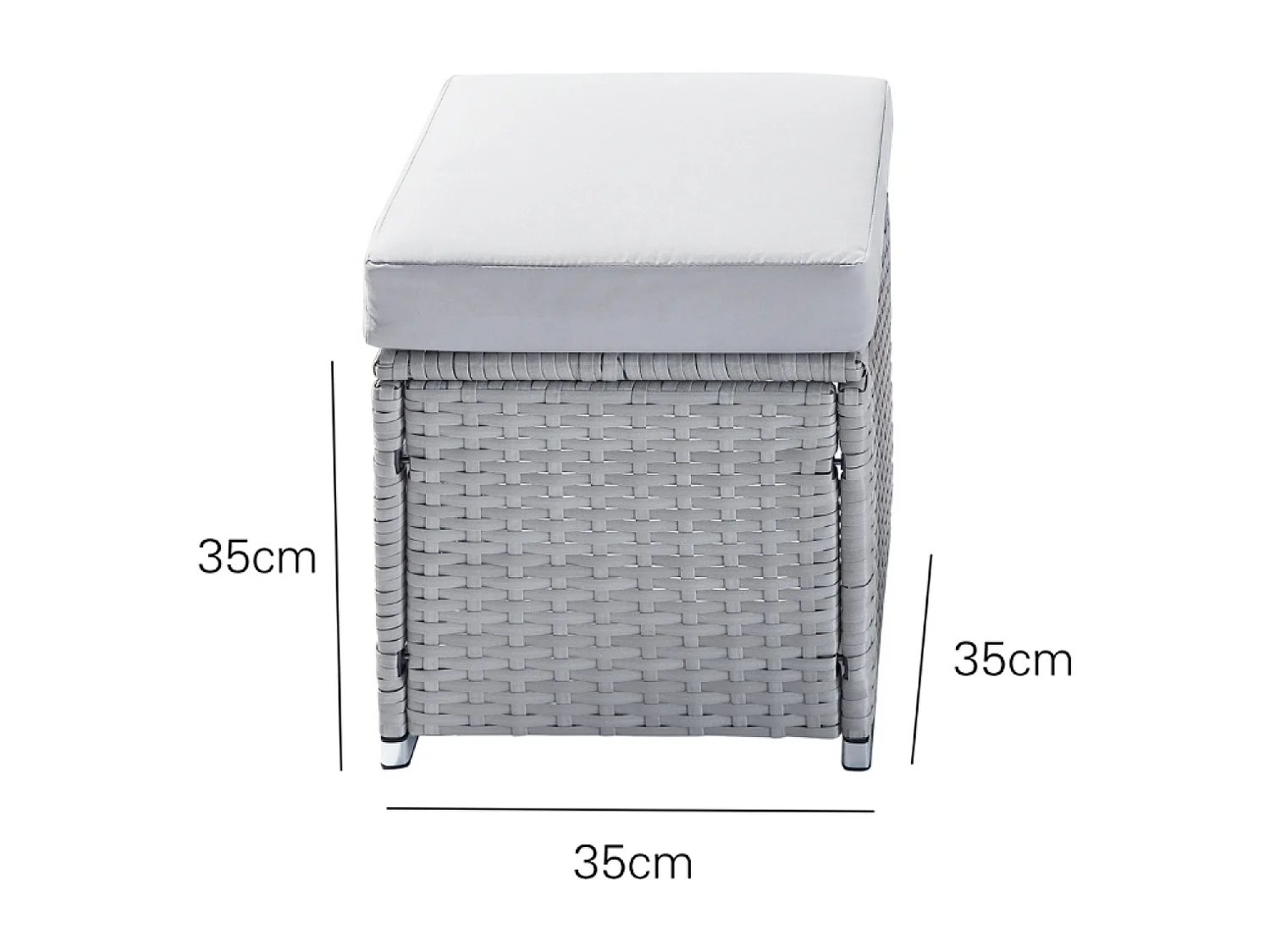 Set di mobili da giardino 10 posti in resina grigio SAMOA