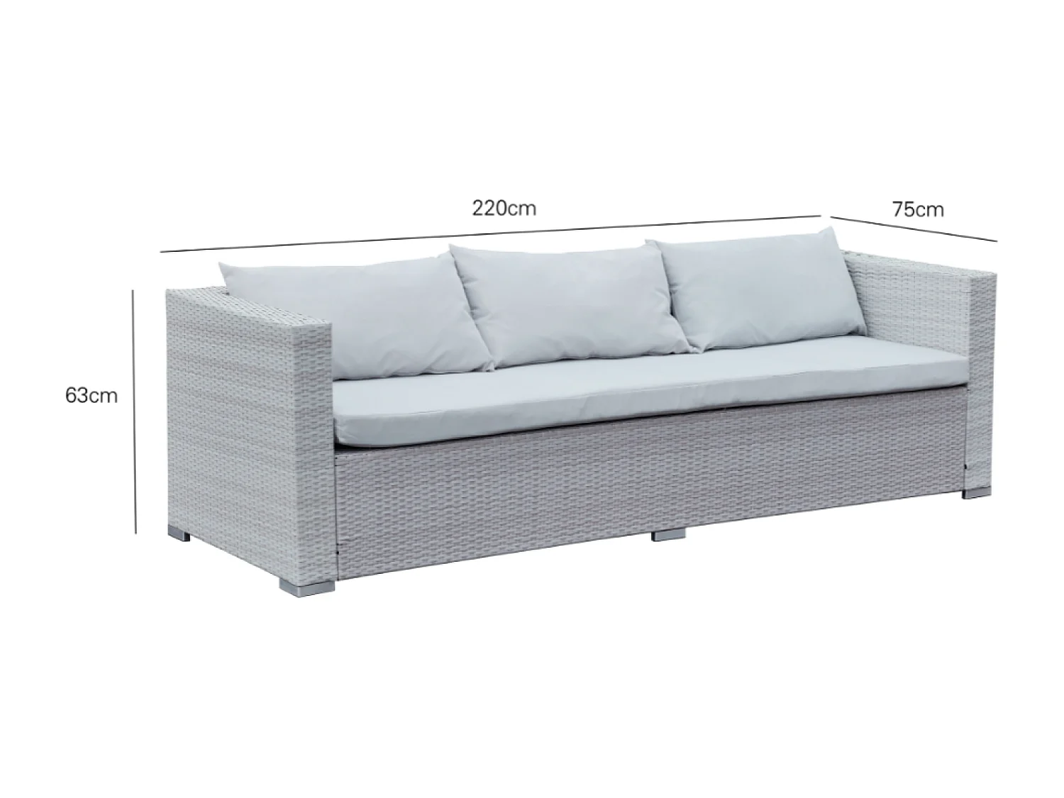 Conjunto de muebles de jardín de resina gris de 10 plazas SAMOA
