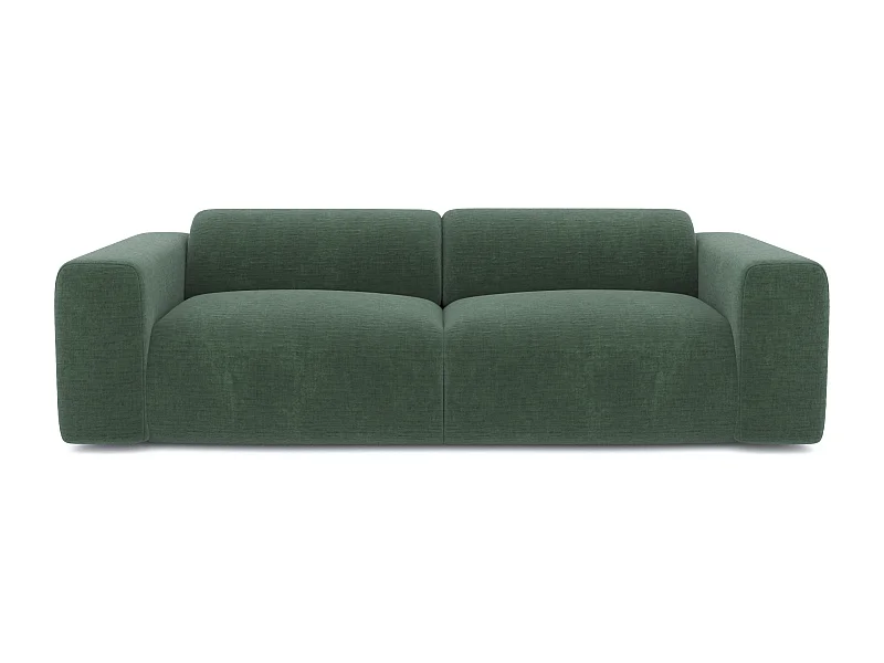 Canapé 3 places velours à motifs vert émeraude MYRA