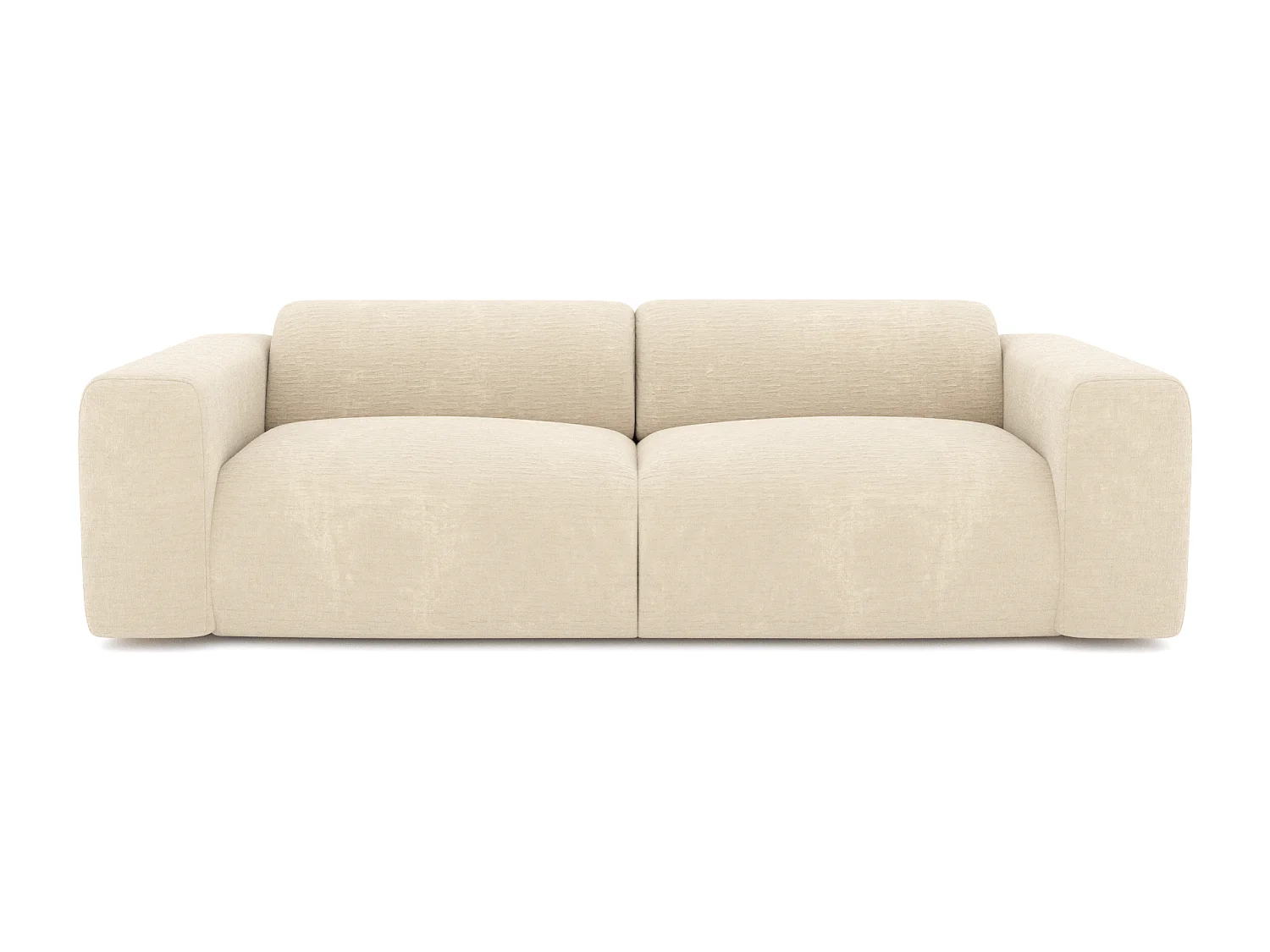 Canapé 3 places velours à motifs crème