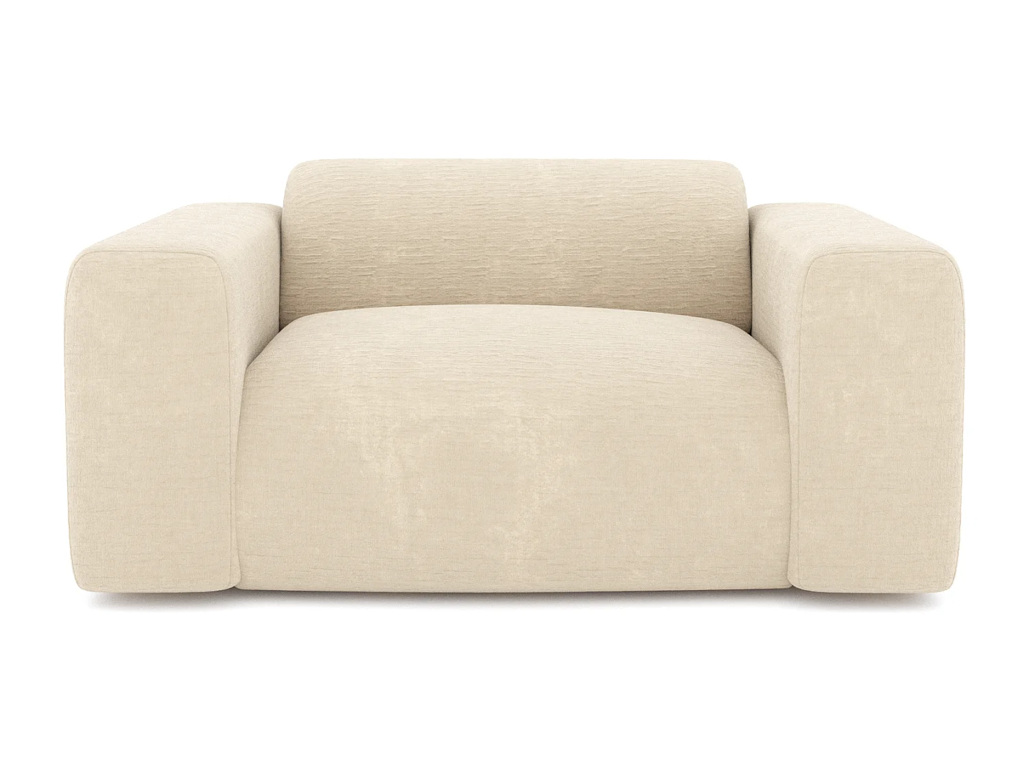 Fauteuil de salon velours à motifs crème MYRA