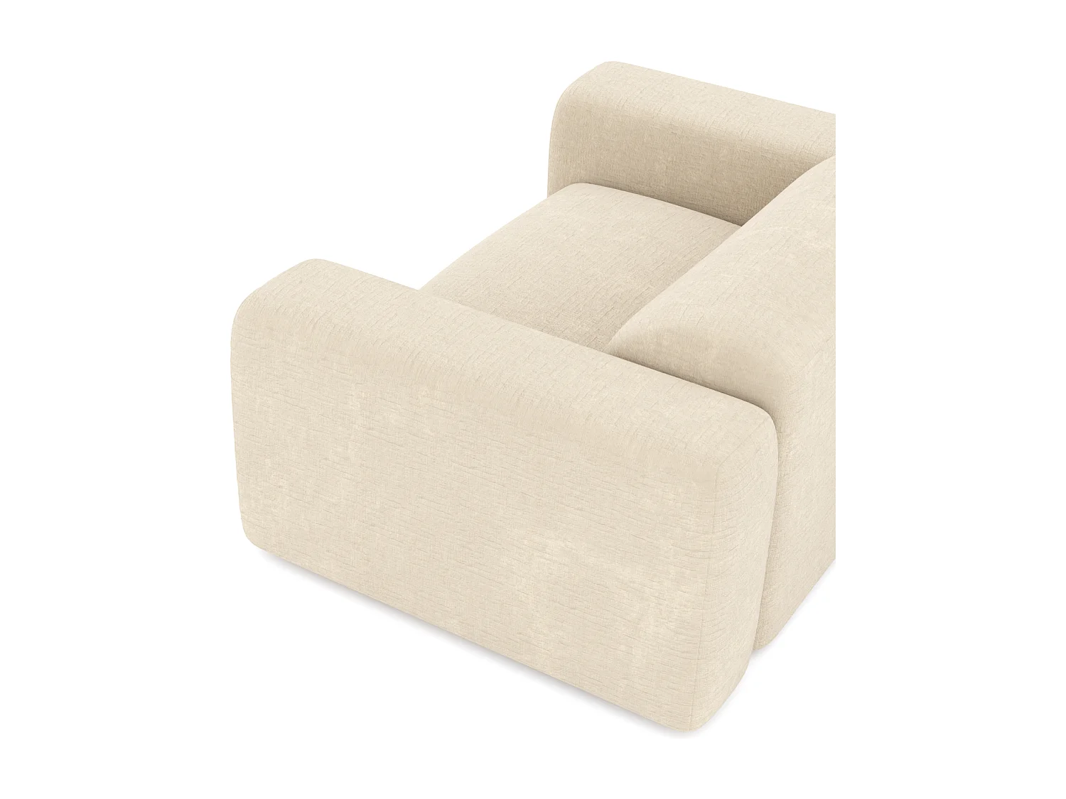 Fauteuil de salon velours à motifs crème MYRA