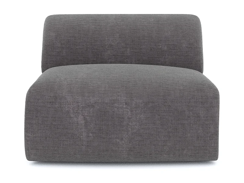 Fauteuil de salon sans accoudoirs velours à motifs gris MYRA