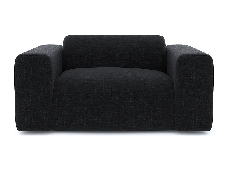 Fauteuil de salon velours à motifs anthracite MYRA