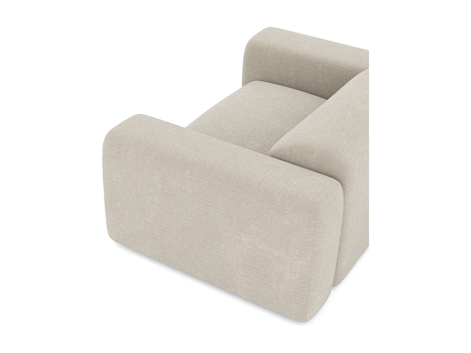 Fauteuil de salon velours à motifs beige MYRA