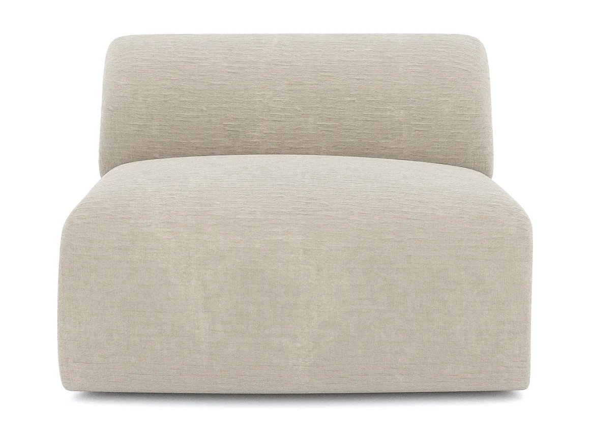 Fauteuil sans accoudoirs velours à motifs beige