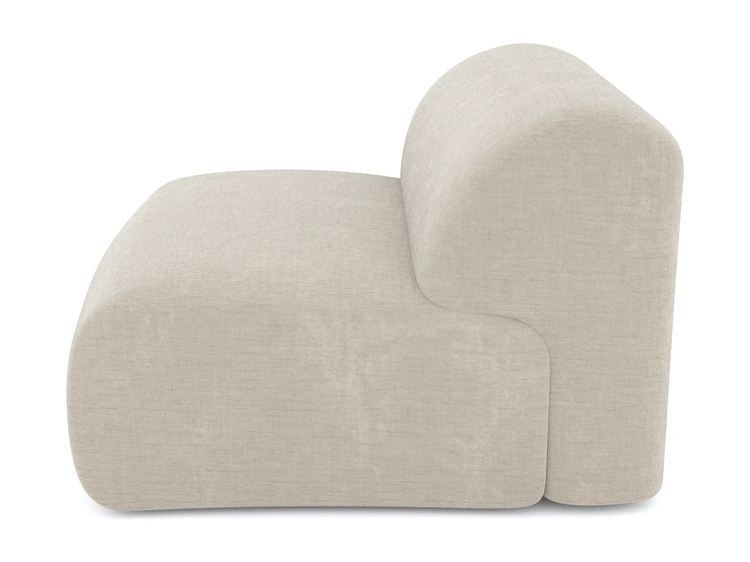 Fauteuil sans accoudoirs velours à motifs beige