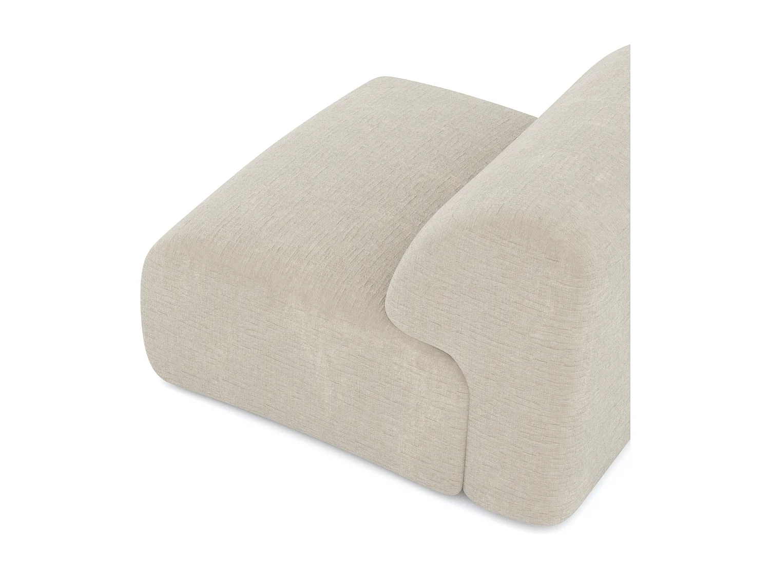 Fauteuil sans accoudoirs velours à motifs beige