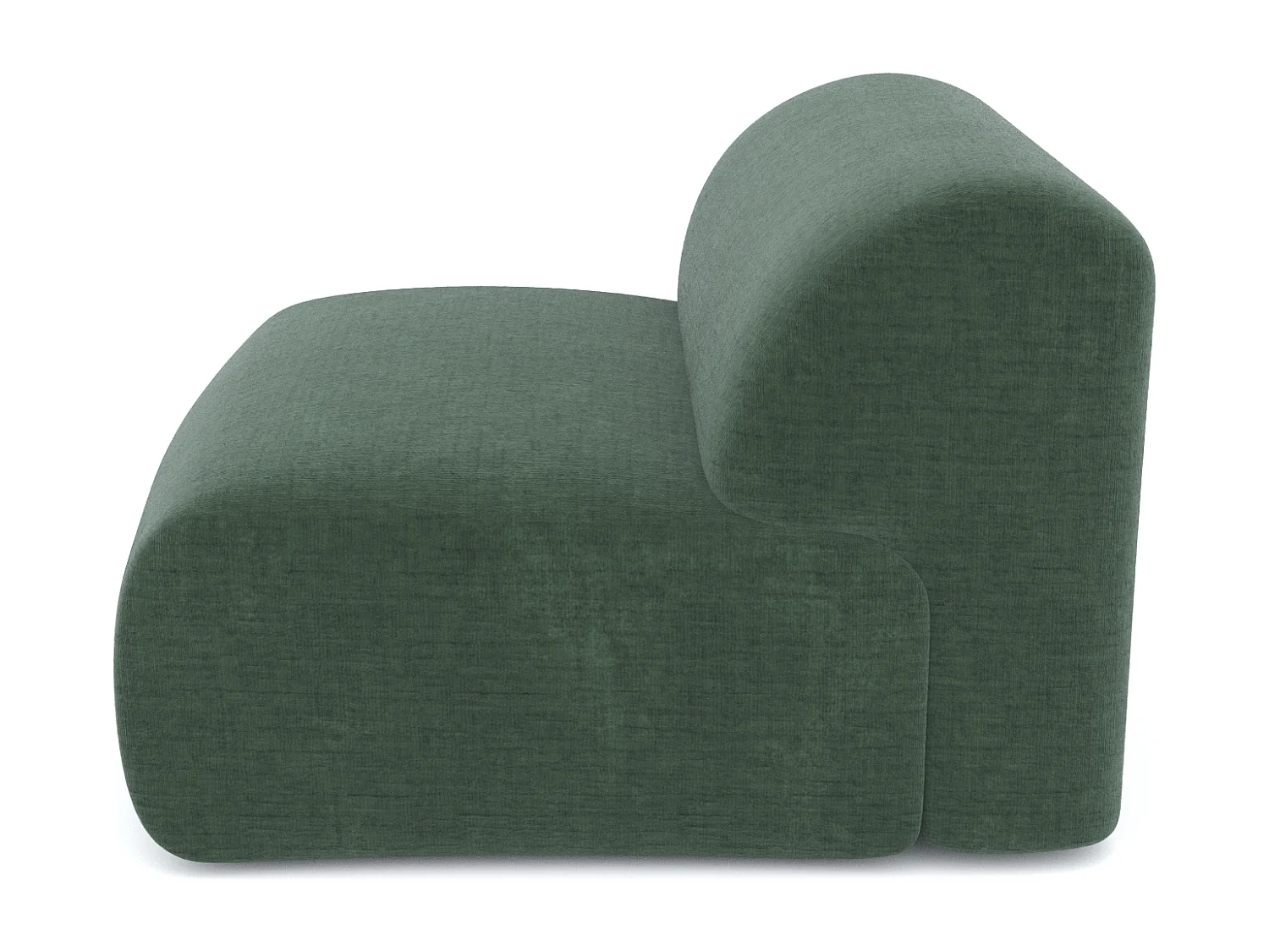 Fauteuil de salon sans accoudoirs velours à motifs vert émeraude MYRA