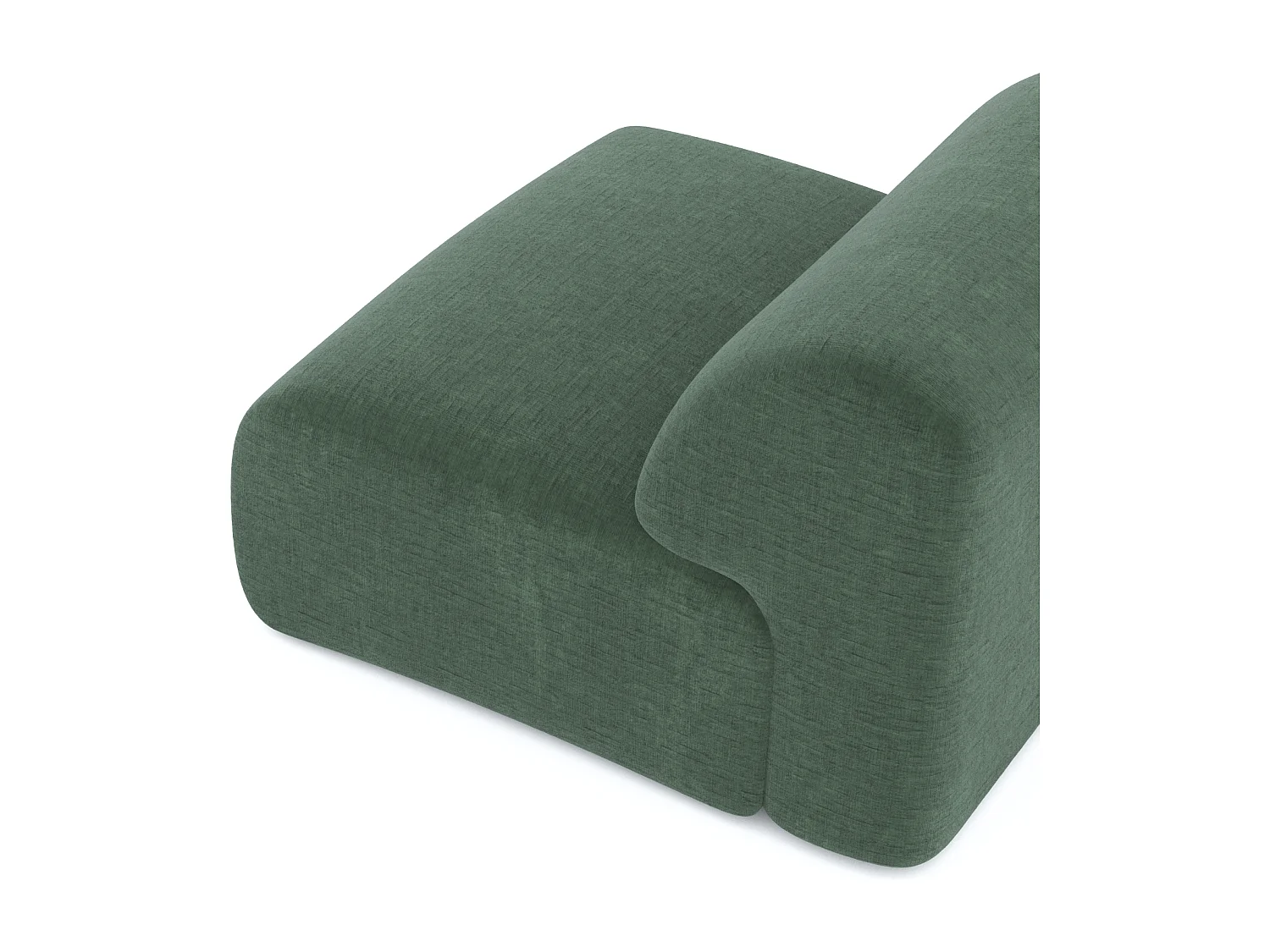Fauteuil de salon sans accoudoirs velours à motifs vert émeraude MYRA