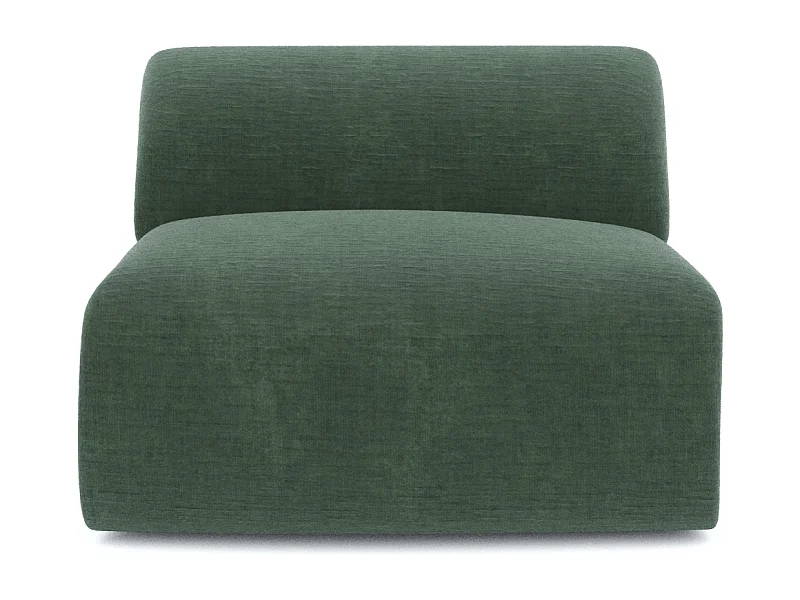 Fauteuil de salon sans accoudoirs velours à motifs vert émeraude MYRA