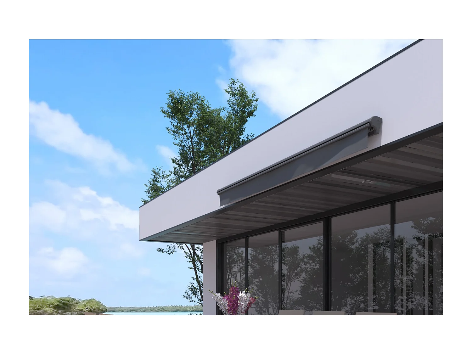 Store banne 3 x 2,5 m gris LOZIO