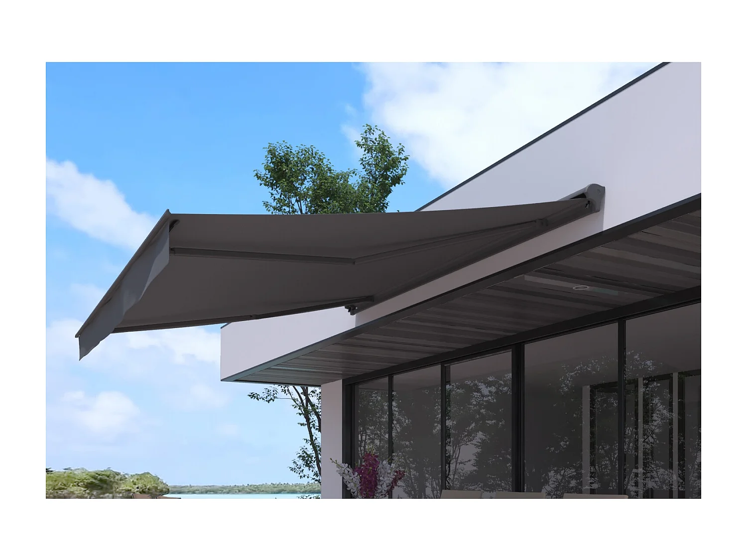 Store banne 3 x 2,5 m gris LOZIO