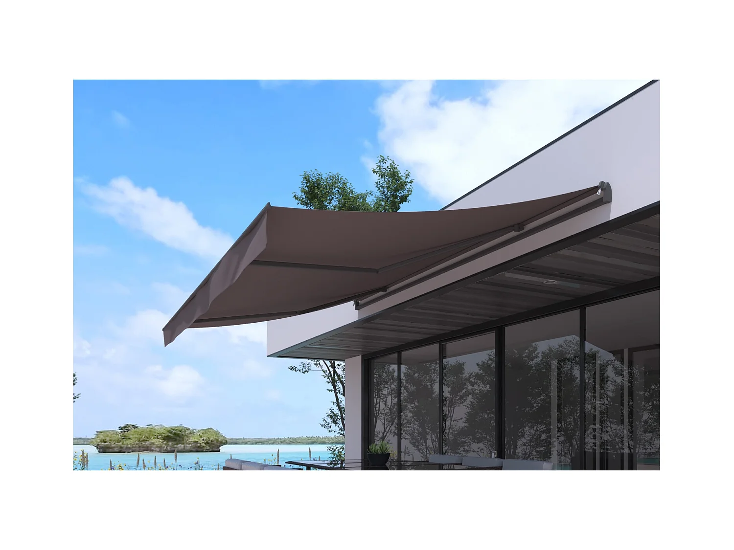 Store banne 4 x 2,5 m taupe ADRO