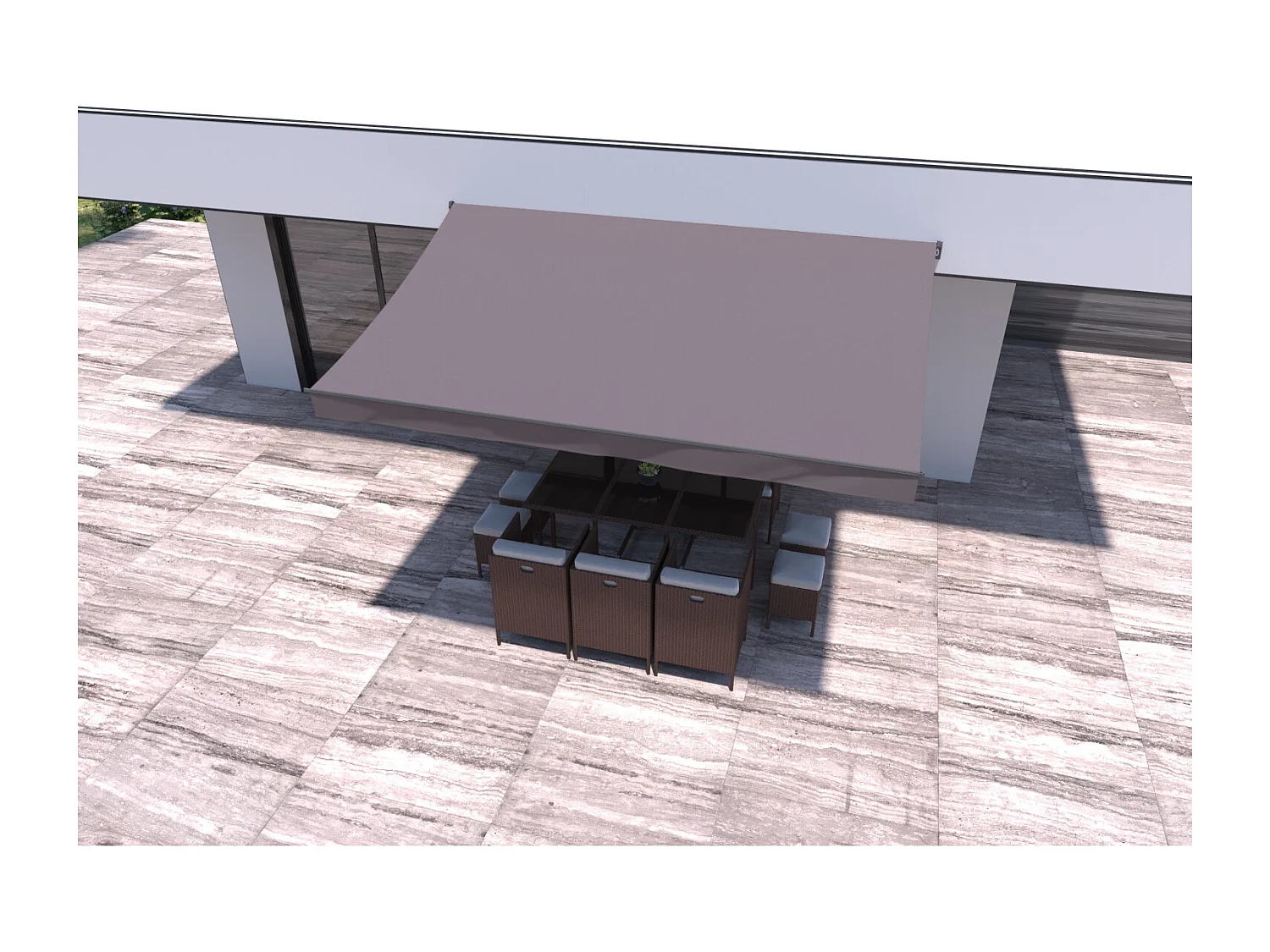 Toldo Manual Taupe 4 x 2,5m Poliéster ADRO