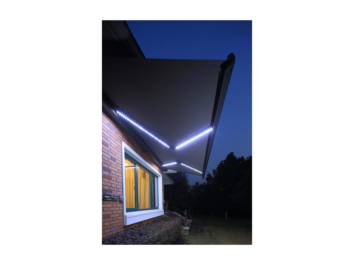 Toldo Cinzento Motorizado 4x3M CETO com LED e Controlo Remoto