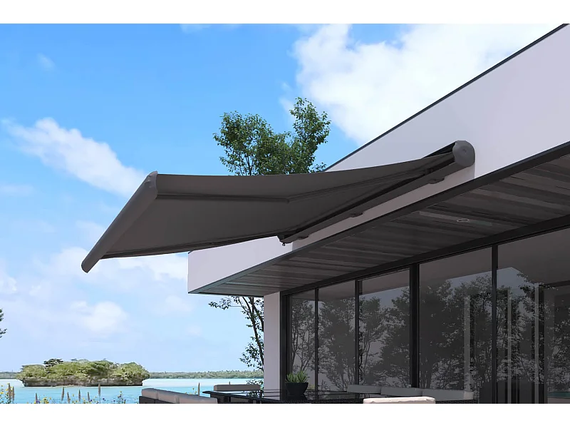 Store banne LED motorisé 3 x 2,5 m gris CETO