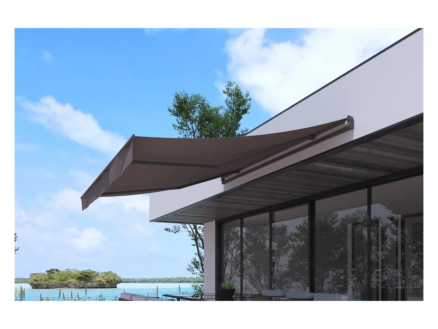 Store banne 3 x 2,5 m taupe ADRO