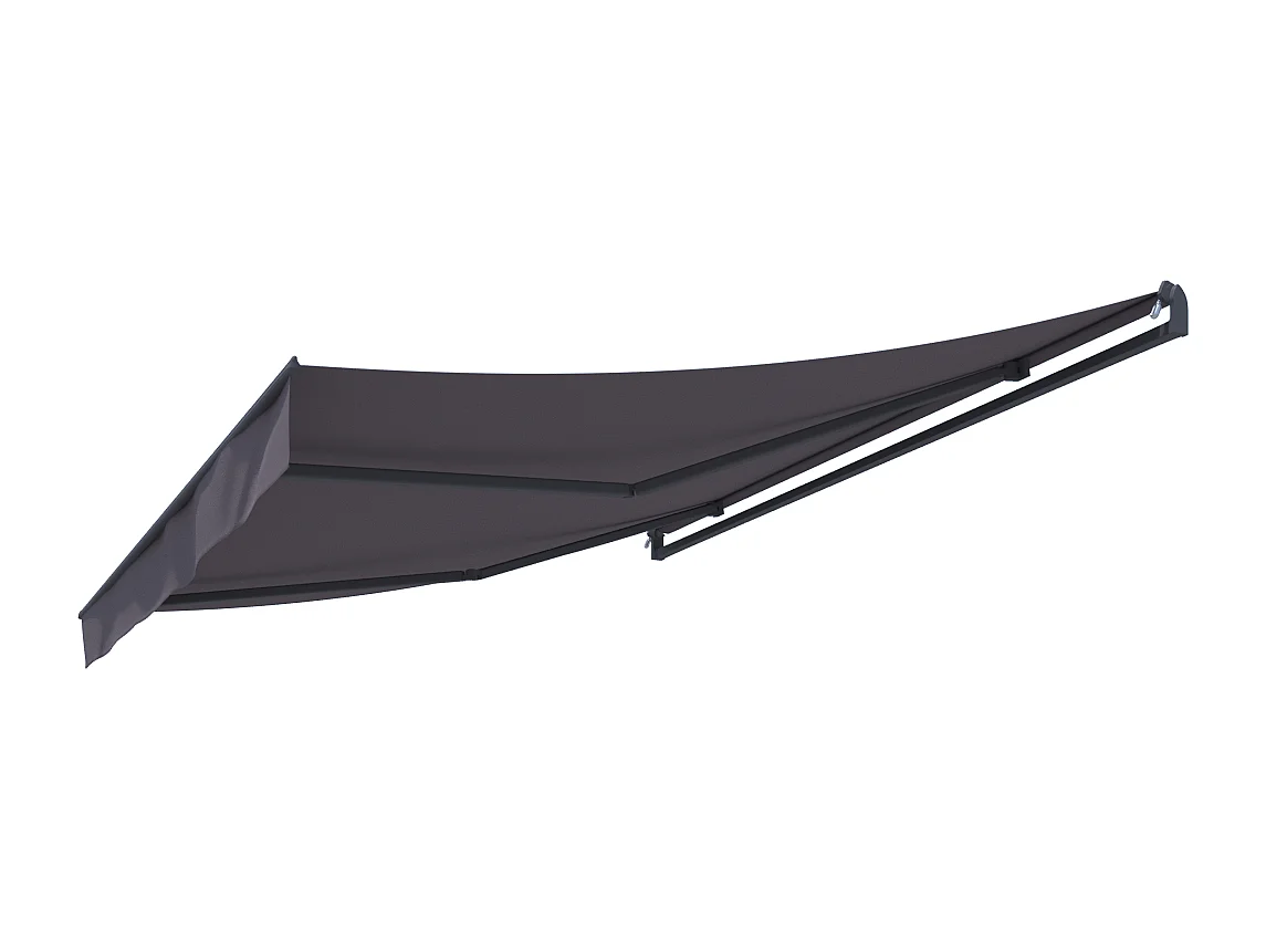Toldo Manual 3x2,5 m Taupe Poliéster ADRO - Alumínio, Hidrofugado, Fácil de Instalar