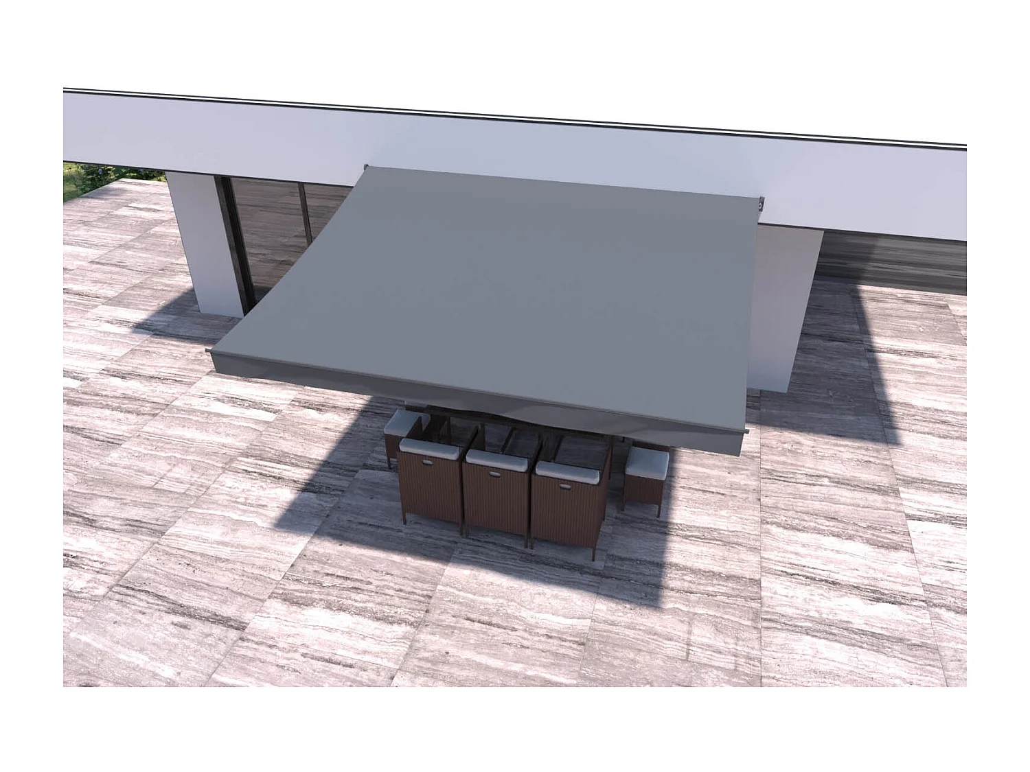 Store banne manuel 4 x 3 m gris ADRO