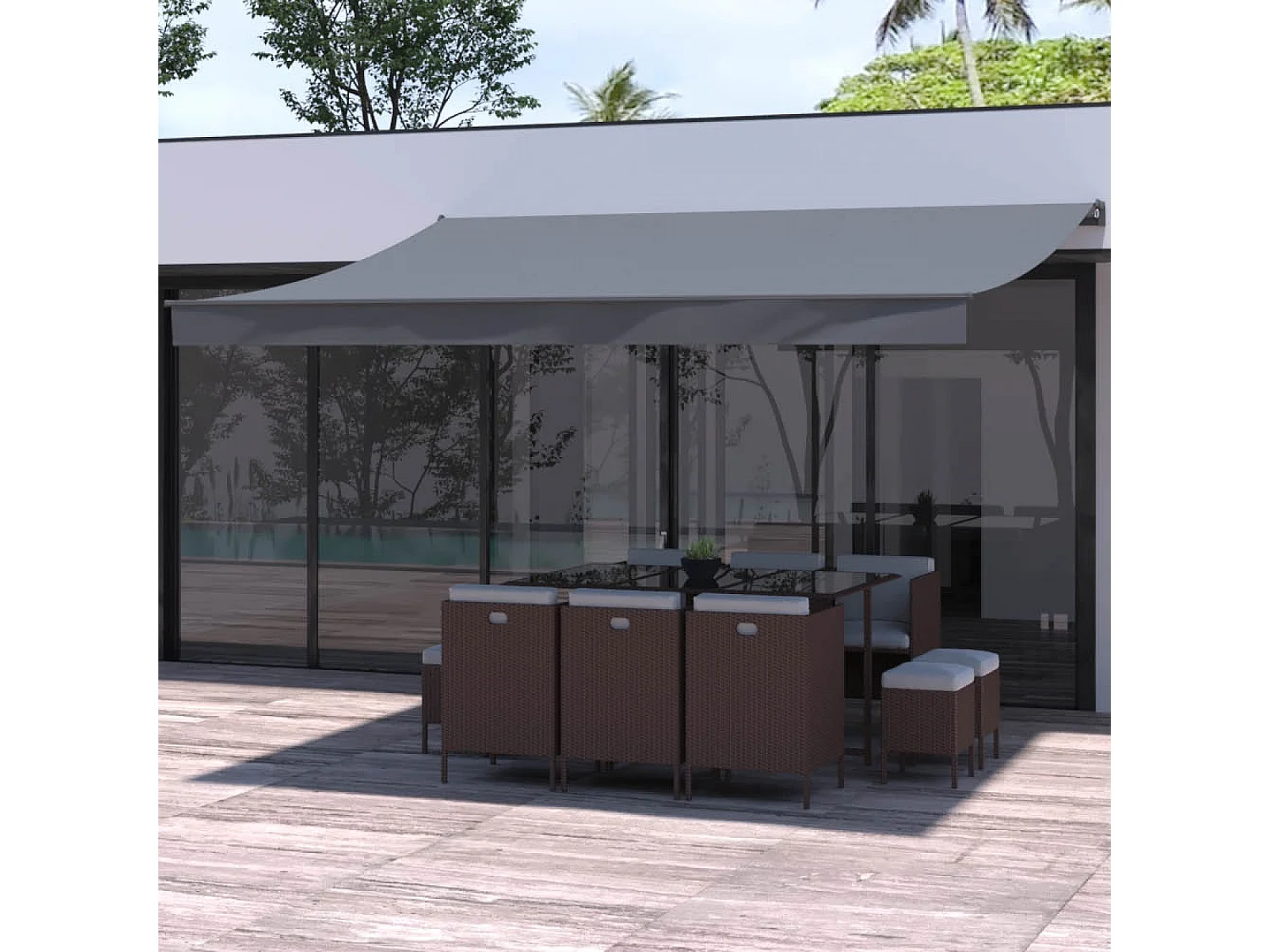 Store banne manuel 4 x 3 m gris ADRO