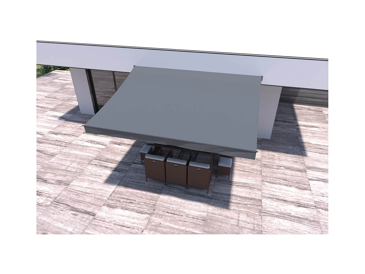 Manuelle Markise 4 x 3 m grau ADRO