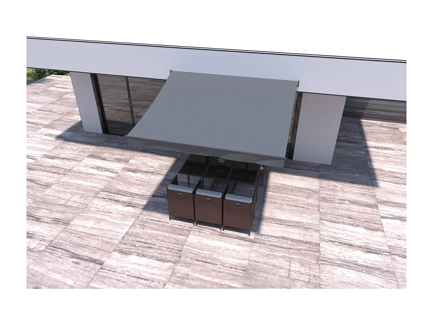 Manuelle Markise 3 x 2,5 m grau ADRO