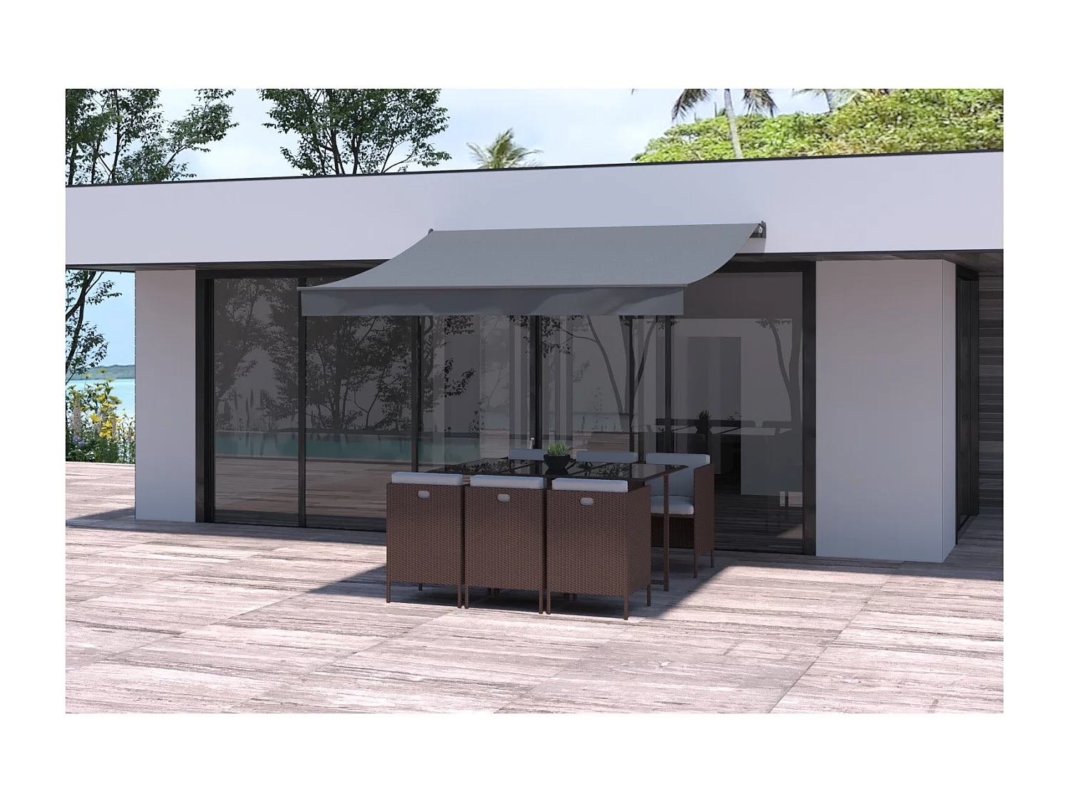 Store banne manuel 3 x 2,5 m gris ADRO