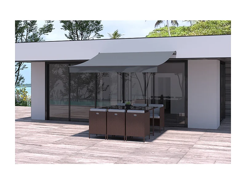 Store banne manuel 3 x 2,5 m gris ADRO