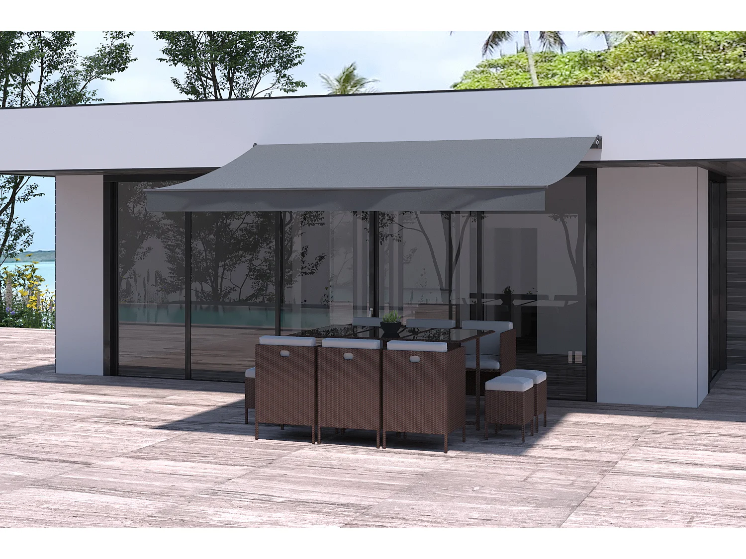 Store banne manuel 4 x 2,5 m gris ADRO